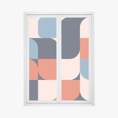 Window decal bold geometric retro pattern • Wallissimo®