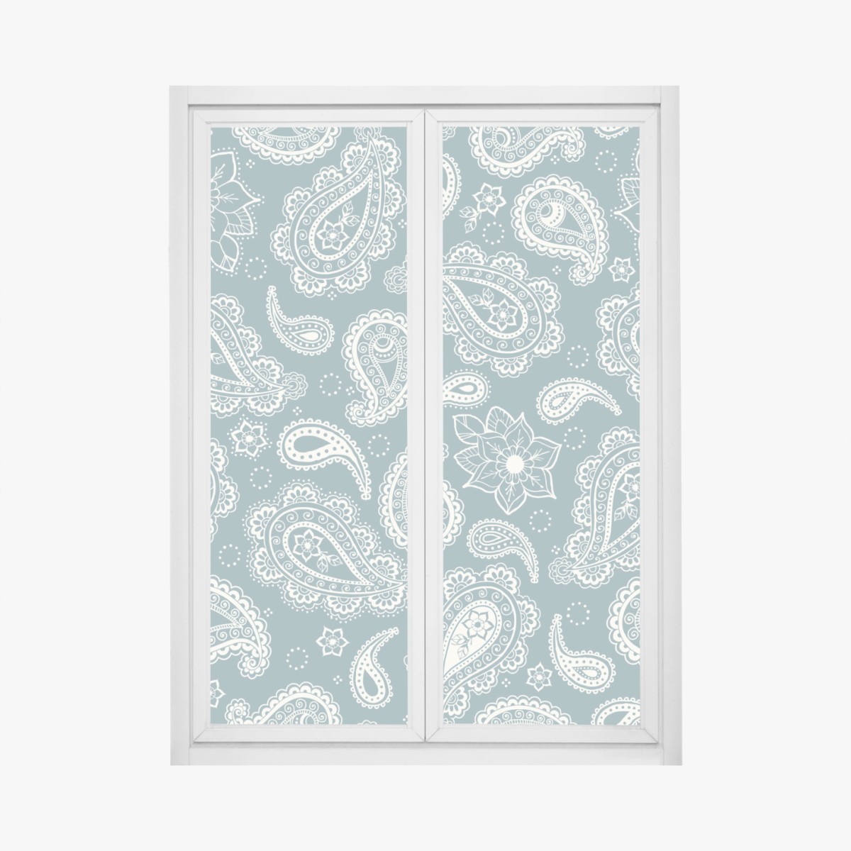 Window decal teal paisley ornamental pattern • Wallissimo® Window decal teal paisley ornamental pattern • Wallissimo®