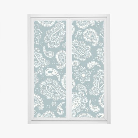 Window decal teal paisley ornamental pattern • Wallissimo®