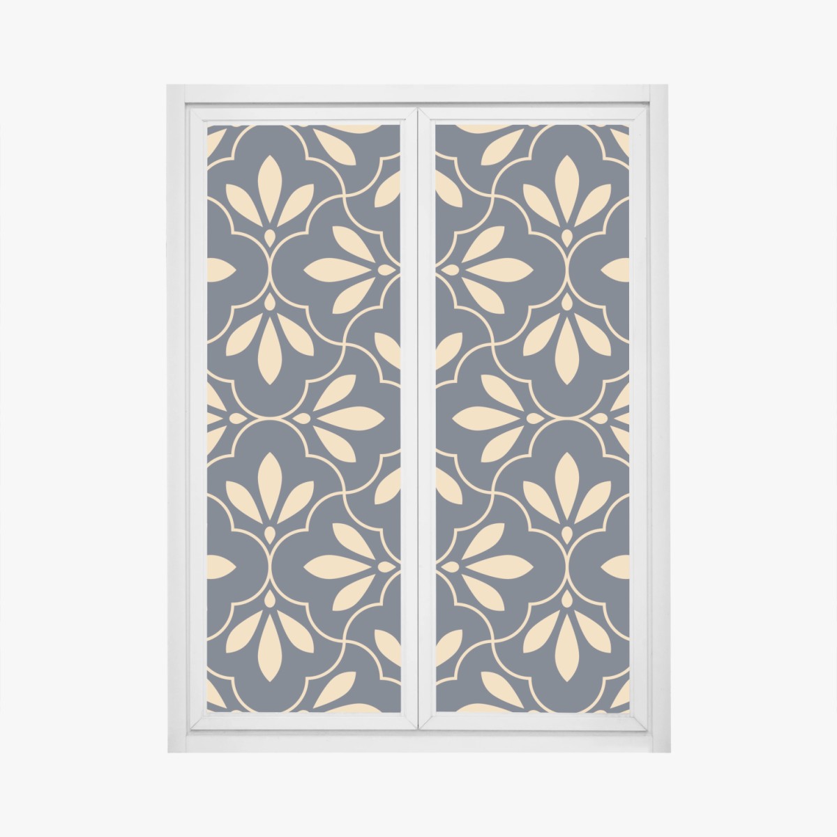 Window decal navy and beige ornamental pattern • Wallissimo® Window decal navy and beige ornamental pattern • Wallissimo®