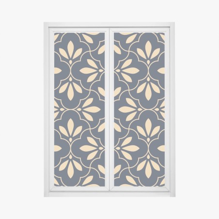 Window decal navy and beige ornamental pattern • Wallissimo®