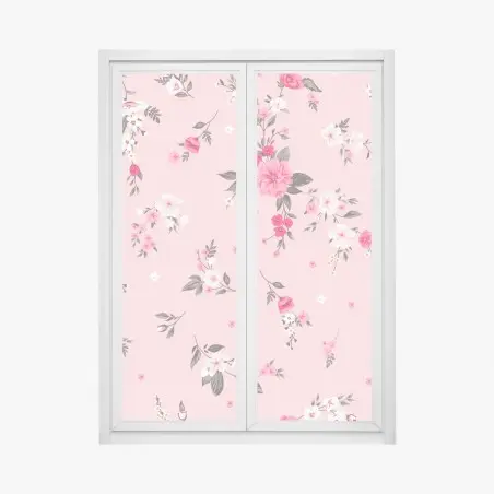 Window decal delicate pink floral pattern • Wallissimo®