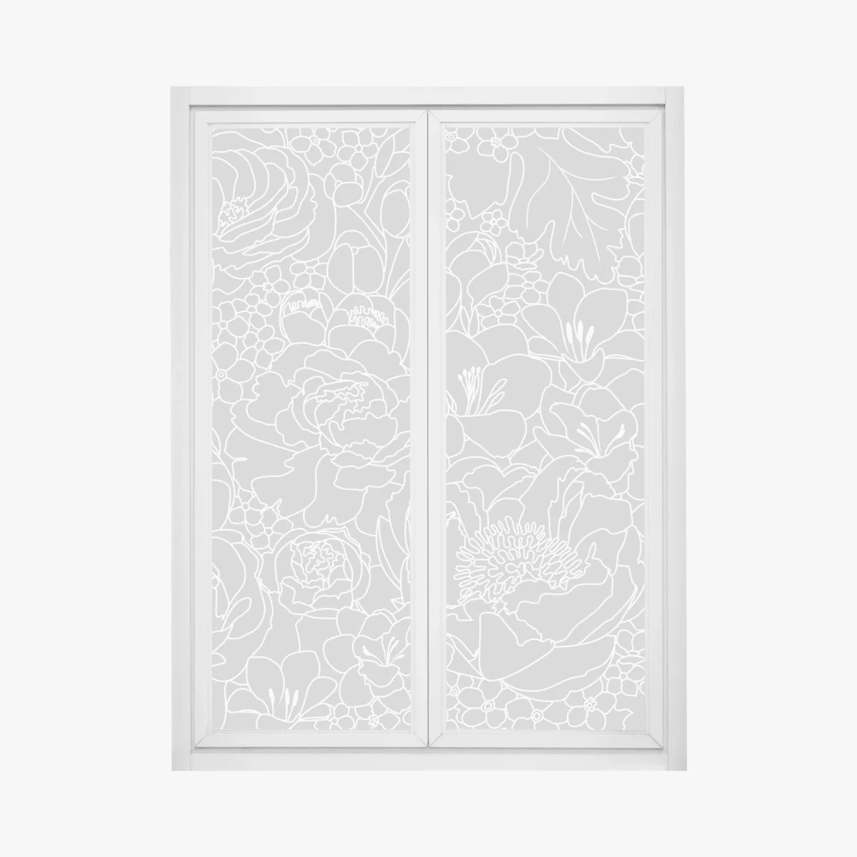 Window decal subtle gray floral line art ⁕ Wallissimo® Window decal subtle gray floral line art ⁕ Wallissimo®