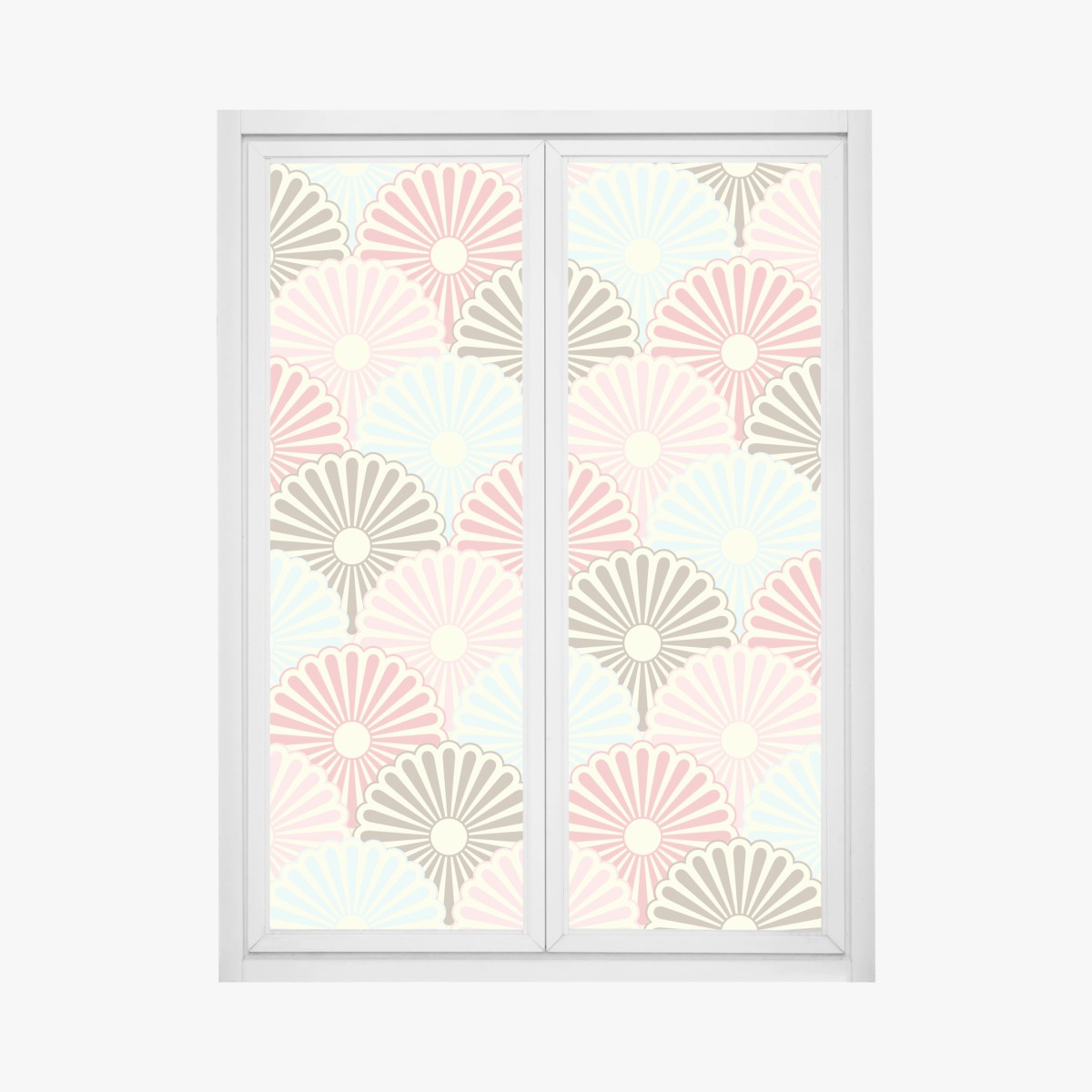 Window decal pastel scallop fan pattern ⁕ Wallissimo® Window decal pastel scallop fan pattern ⁕ Wallissimo®