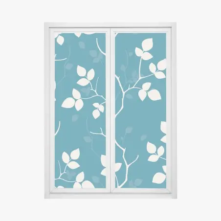 Window decal turquoise botanical leaf pattern • Wallissimo®