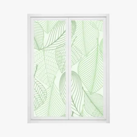 Window decal green botanical leaf pattern • Wallissimo®