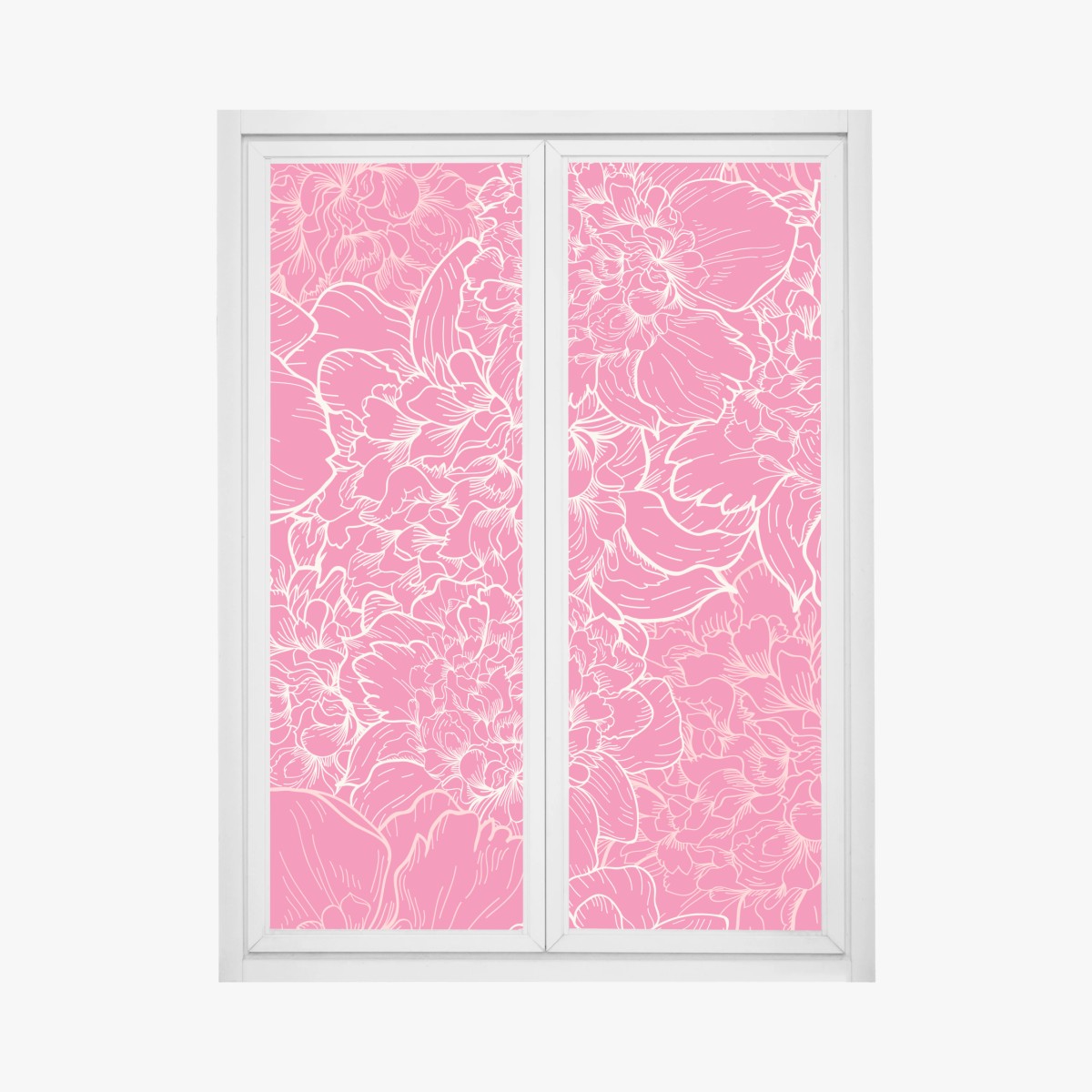 Window decal vibrant pink peony floral pattern ⁕ Wallissimo® Window decal vibrant pink peony floral pattern ⁕ Wallissimo®