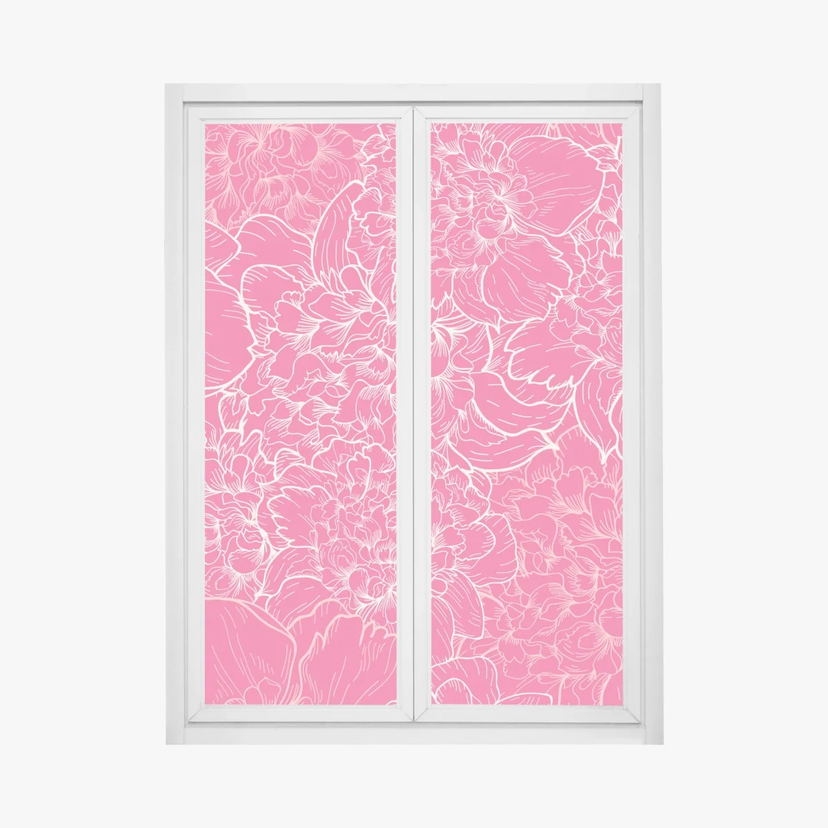 Window decal vibrant pink peony floral pattern • Wallissimo® Window decal vibrant pink peony floral pattern • Wallissimo®