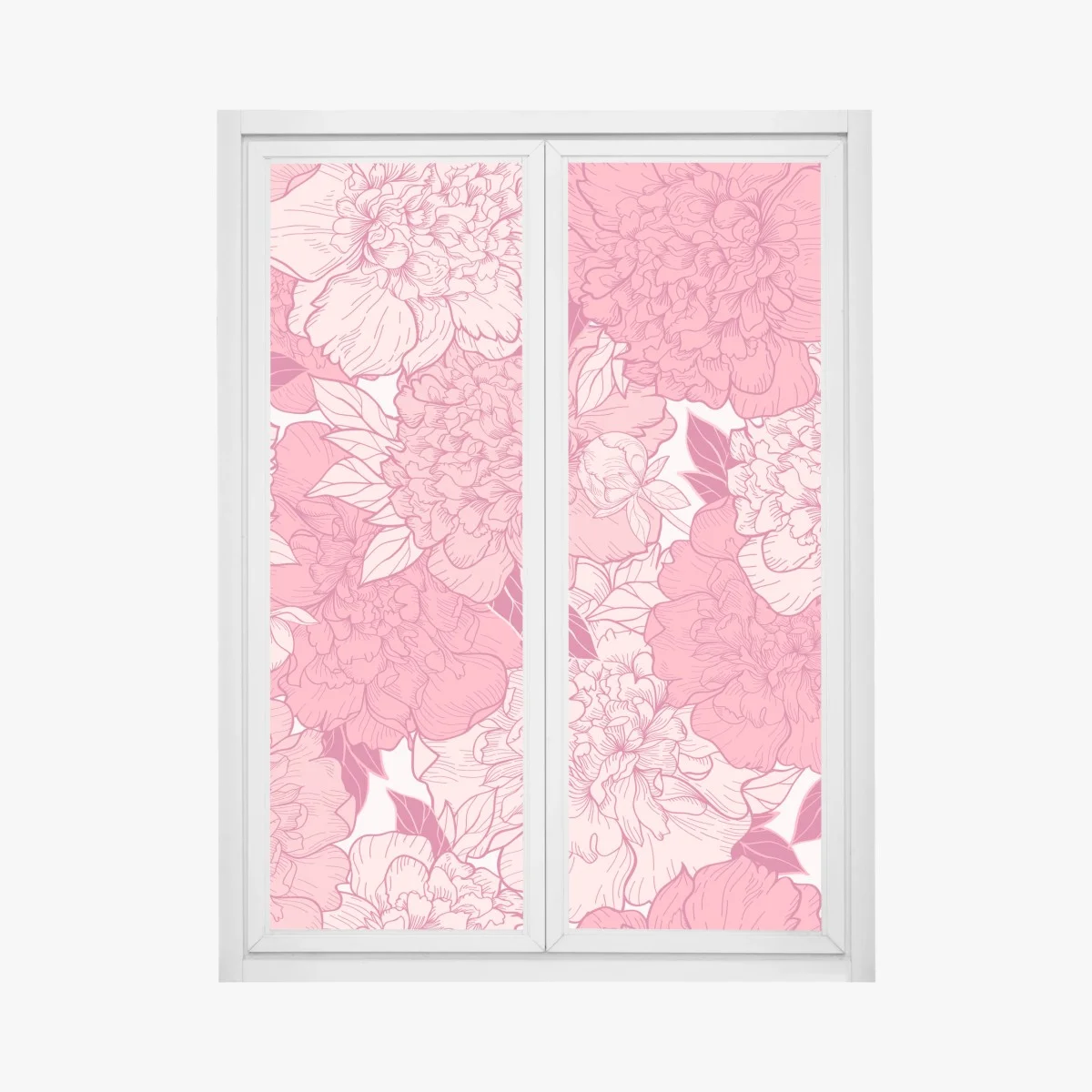 Window decal pink peony floral pattern ⁕ Wallissimo® Window decal pink peony floral pattern ⁕ Wallissimo®