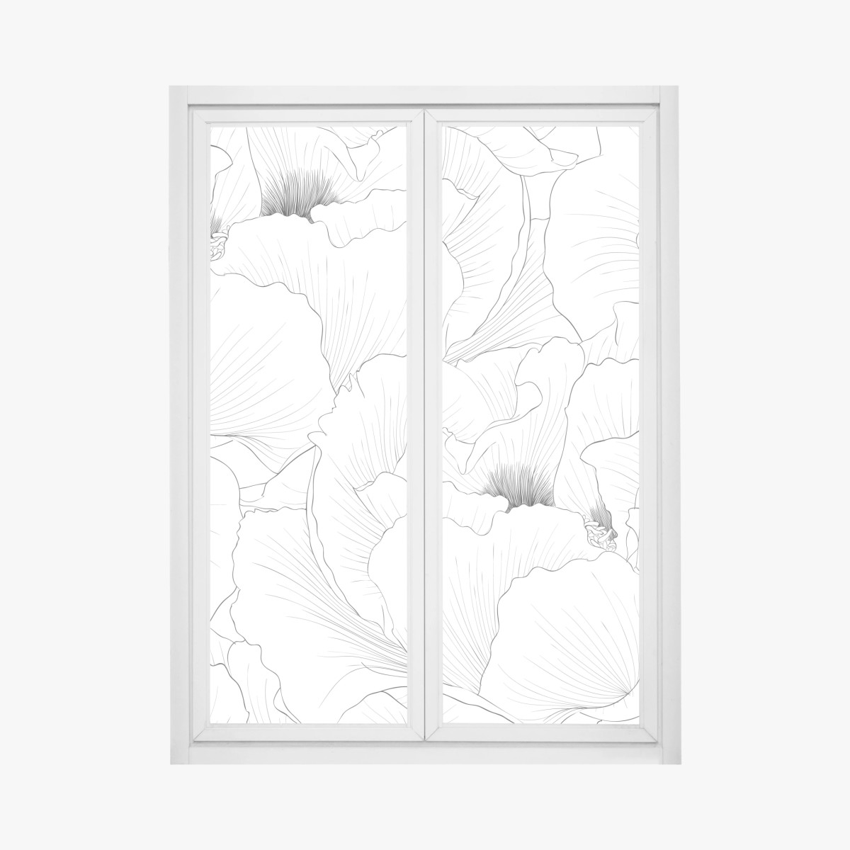 Window decal delicate botanical line art floral pattern ⁕ Wallissimo® Window decal delicate botanical line art floral pattern ⁕ Wallissimo®