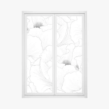 Window decal delicate botanical line art floral pattern • Wallissimo®