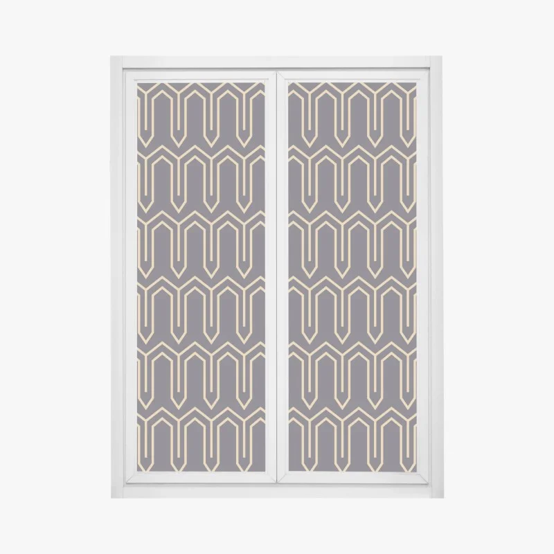 Window decal art deco geometric pattern in gold and black