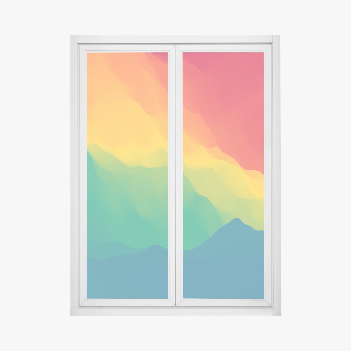 Window decal vibrant layered mountain gradient ⁕ Wallissimo® Window decal vibrant layered mountain gradient ⁕ Wallissimo®