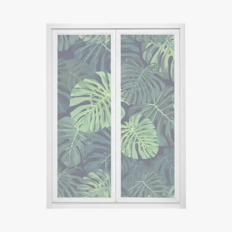 Window decal tropical monstera leaves pattern • Wallissimo®