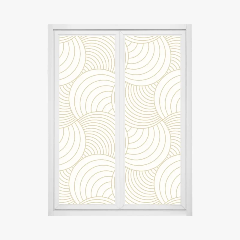 Window decal gold art deco circle pattern