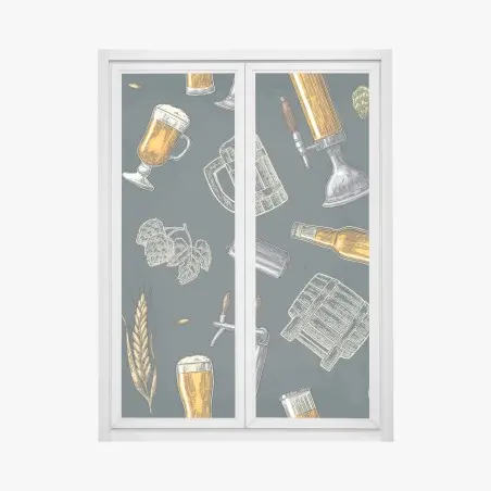 Window decal vintage beer brewery pattern • Wallissimo®
