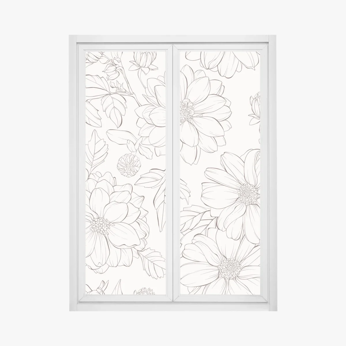 Window decal delicate botanical line florals ⁕ Wallissimo® Window decal delicate botanical line florals ⁕ Wallissimo®