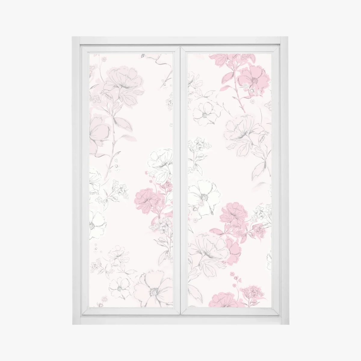 Window decal soft pink floral pattern ⁕ Wallissimo® Window decal soft pink floral pattern ⁕ Wallissimo®