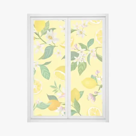 Window decal lemon blossom botanical pattern • Wallissimo®
