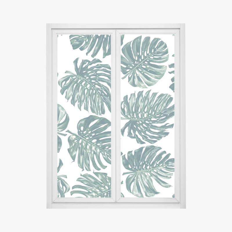 Window decal monstera leaf botanical pattern