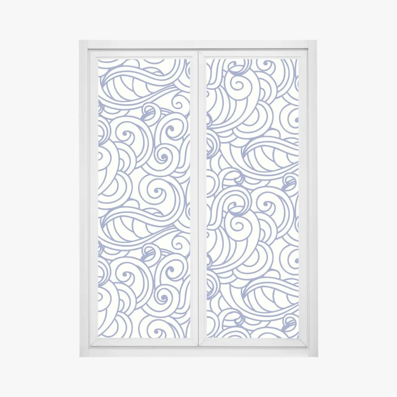 Window decal blue swirl seamless pattern