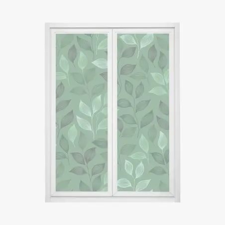 Window decal green botanical leaf pattern • Wallissimo®