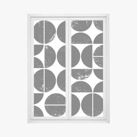 Window decal black geometric circle pattern • Wallissimo®