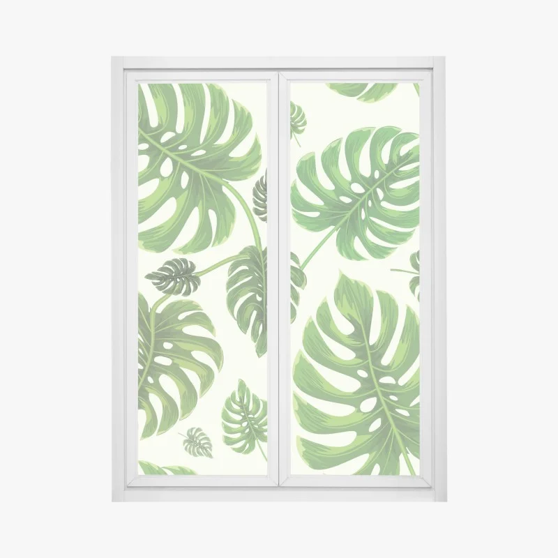 Window decal tropical monstera leaf pattern ⁕ Wallissimo®