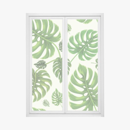 Window decal tropical monstera leaf pattern • Wallissimo®