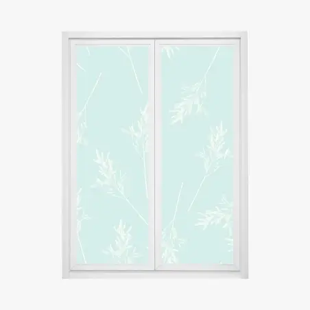 Window decal delicate turquoise botanical pattern • Wallissimo®