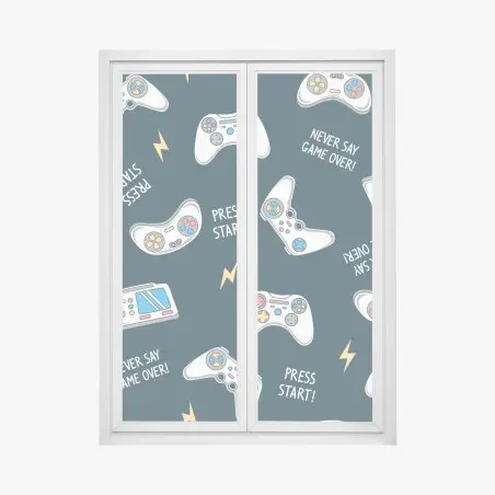 Window decal retro game controllers pattern • Wallissimo®