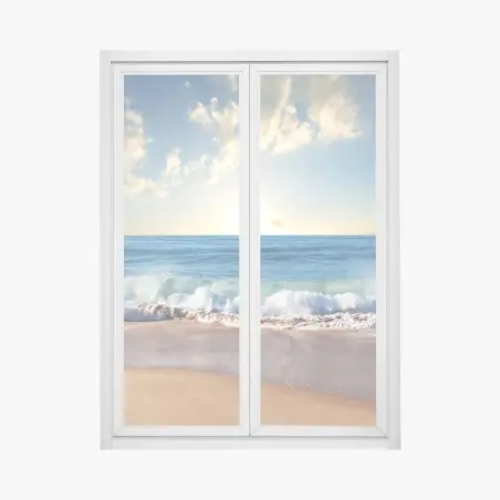 Window decal tranquil sunset at the beach • Wallissimo®