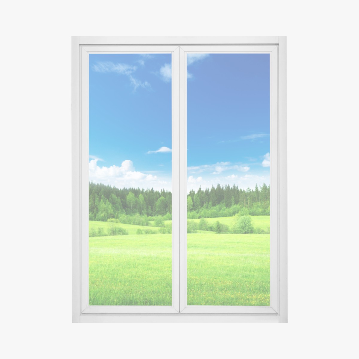 Window decal spring meadow under a blue sky ⁕ Wallissimo® Window decal spring meadow under a blue sky ⁕ Wallissimo®