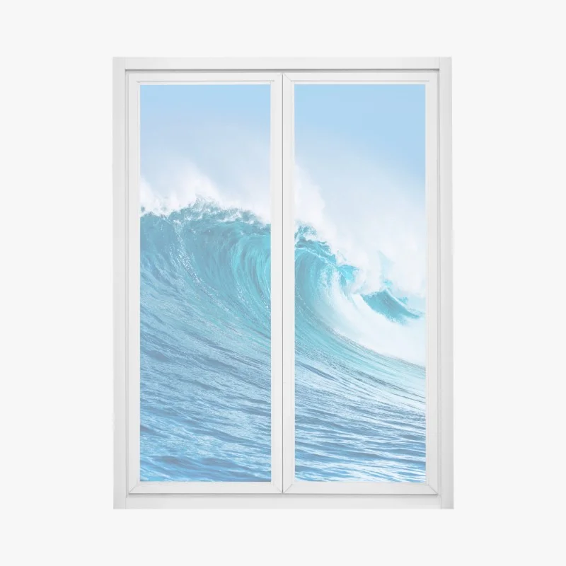 Window decal majestic turquoise ocean wave