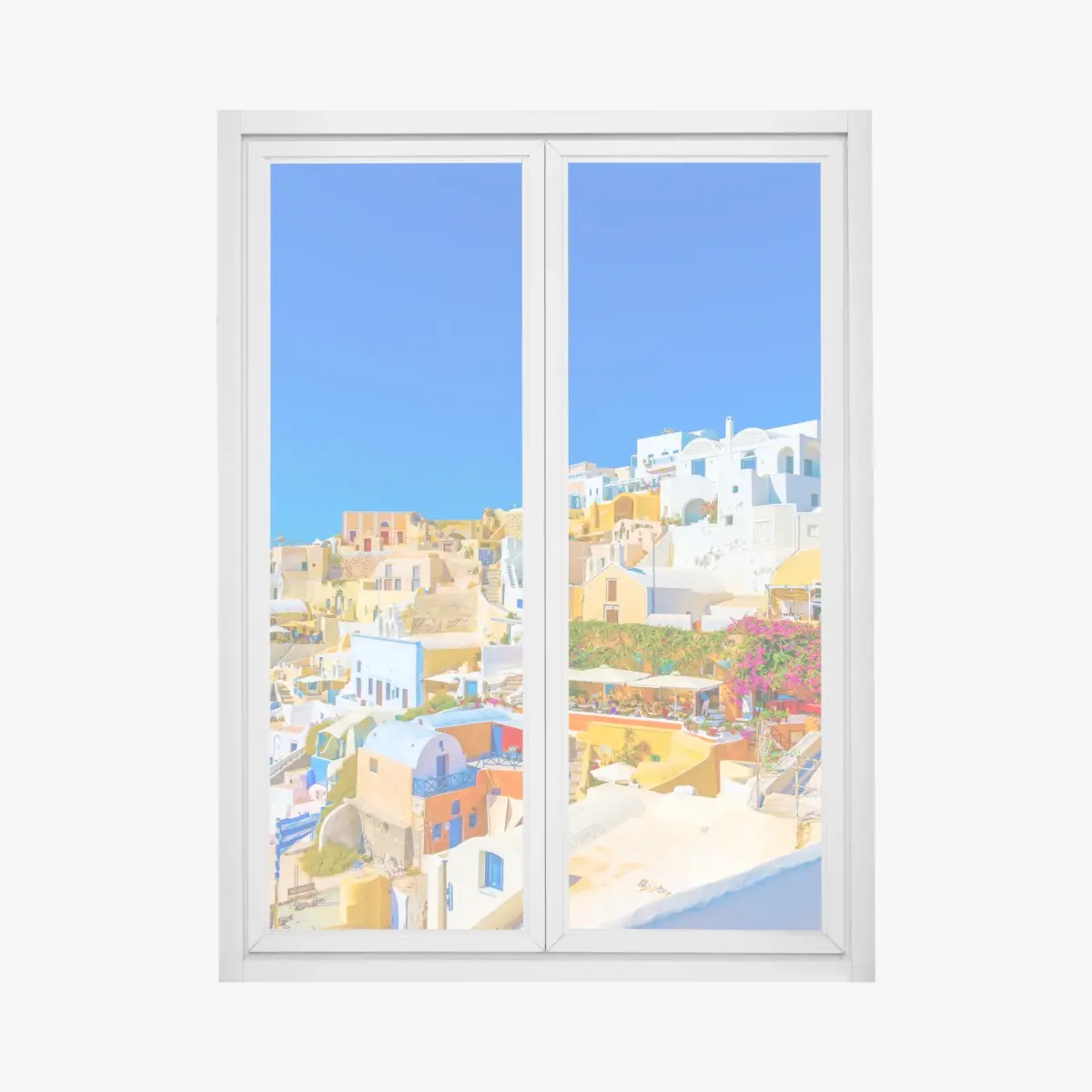 Window decal sunlit Oia village, Santorini • Wallissimo® Window decal sunlit Oia village, Santorini • Wallissimo®