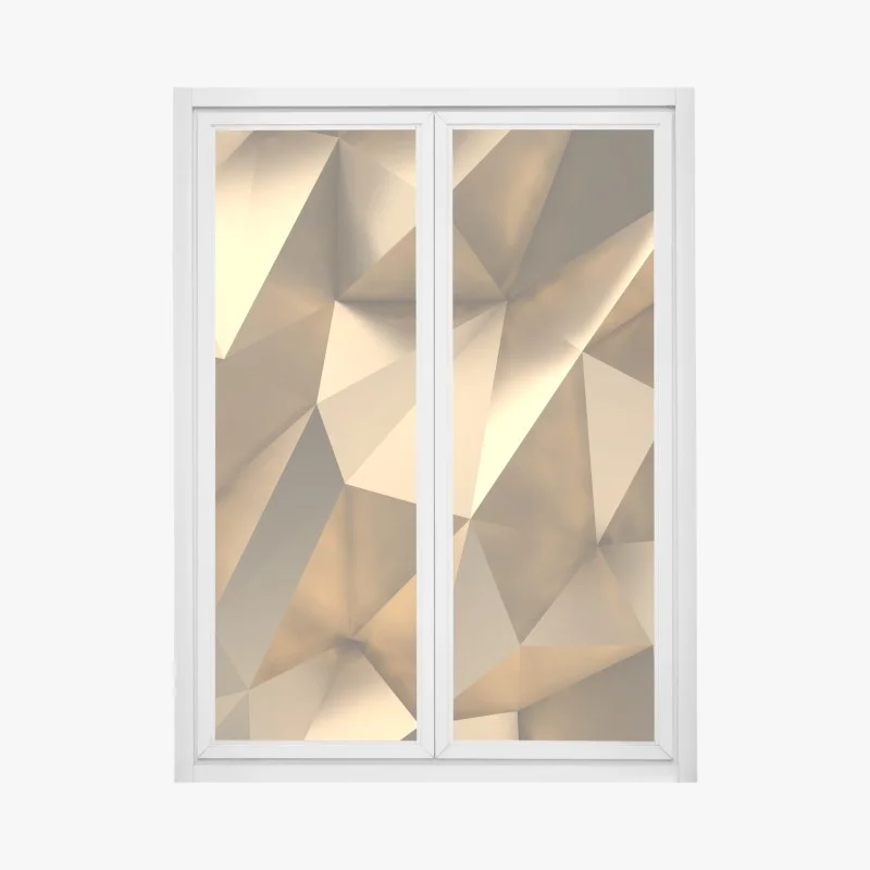 Window decal gold geometric facets