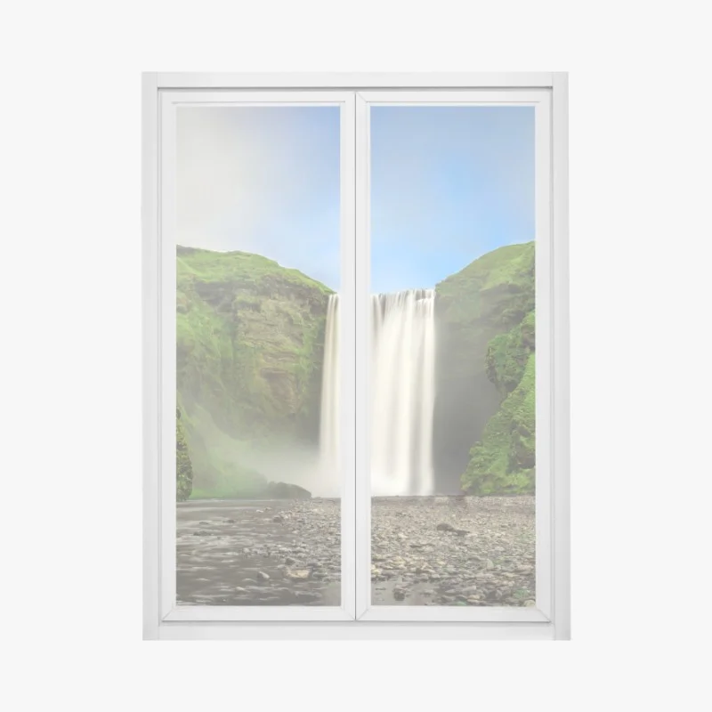 Window decal Skogafoss waterfall panorama