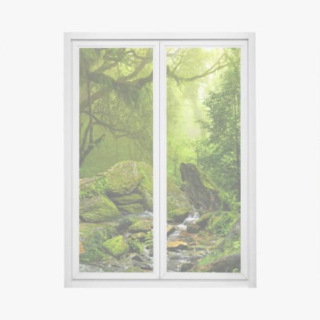 Window decal moss-covered woodland stream • Wallissimo®
