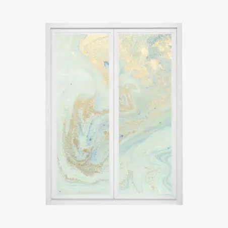 Window decal turquoise marble with gold veins • Wallissimo®