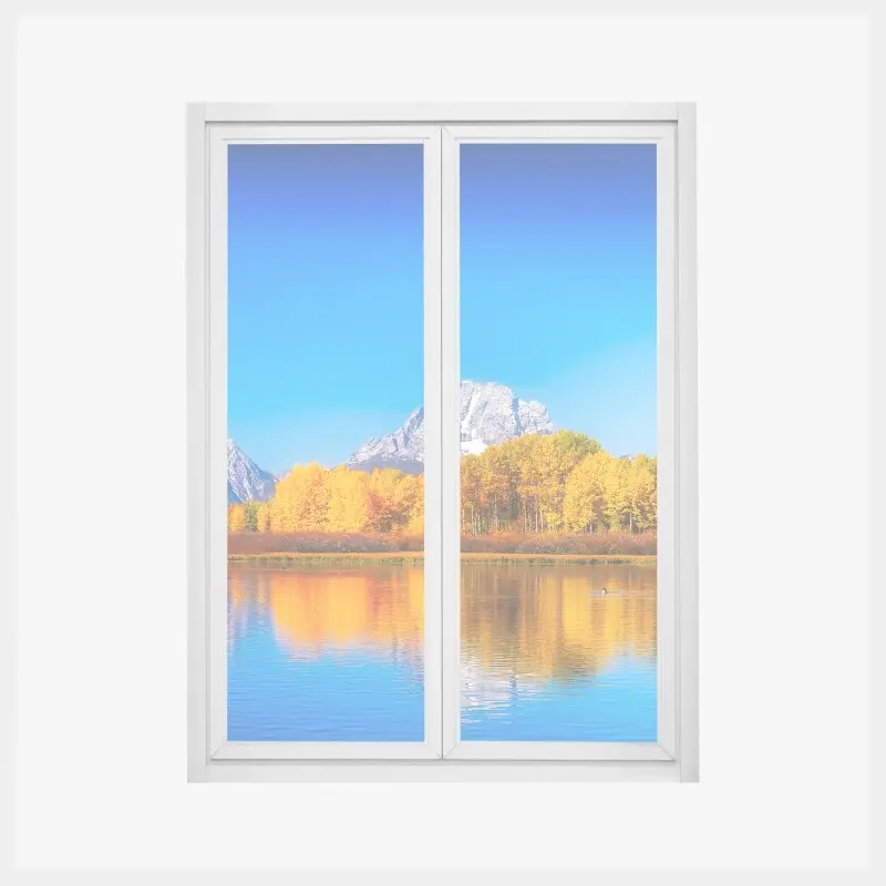 Window decal autumn mountains and lake reflections ⁕ Wallissimo® Window decal autumn mountains and lake reflections ⁕ Wallissimo®