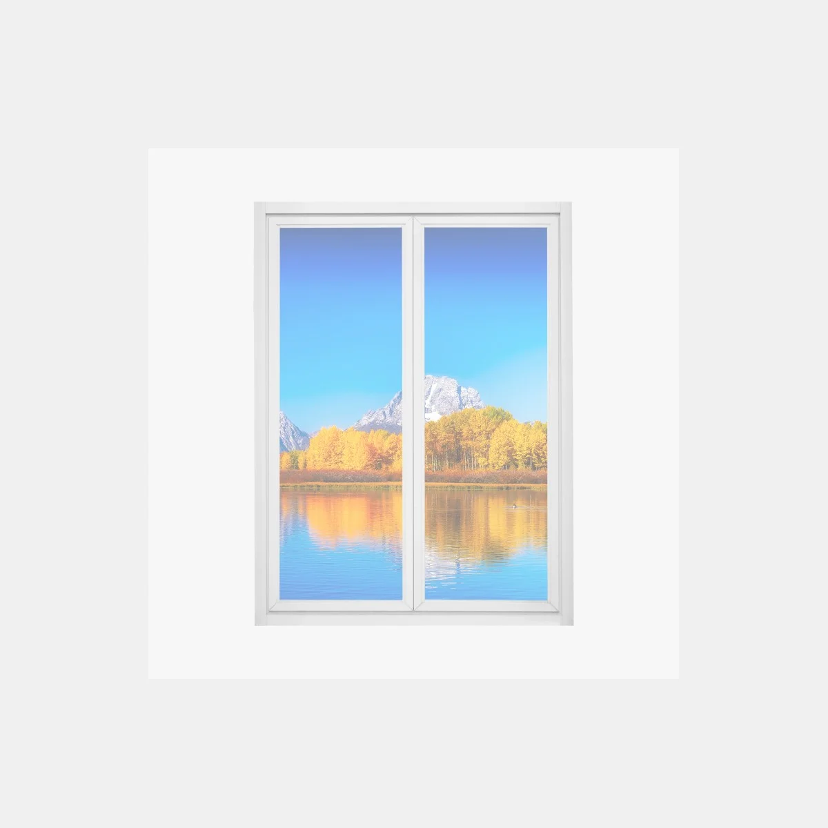Window decal autumn mountains and lake reflections ⁕ Wallissimo® Window decal autumn mountains and lake reflections ⁕ Wallissimo®