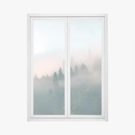 Window decal misty morning forest landscape • Wallissimo®