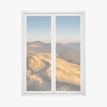 Window decal golden mountain ridge at sunset • Wallissimo®