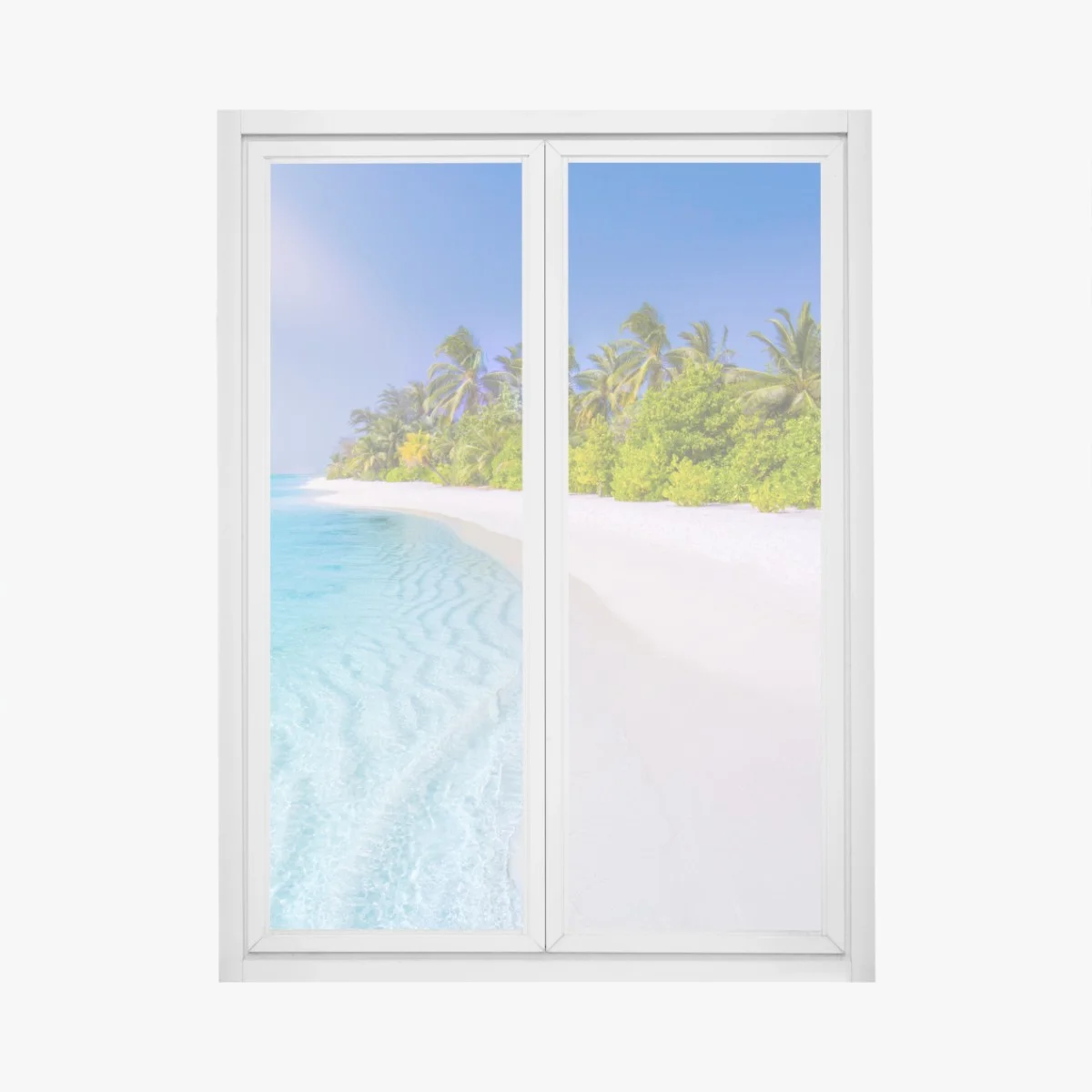 Window decal tropical turquoise beach paradise • Wallissimo® Window decal tropical turquoise beach paradise • Wallissimo®