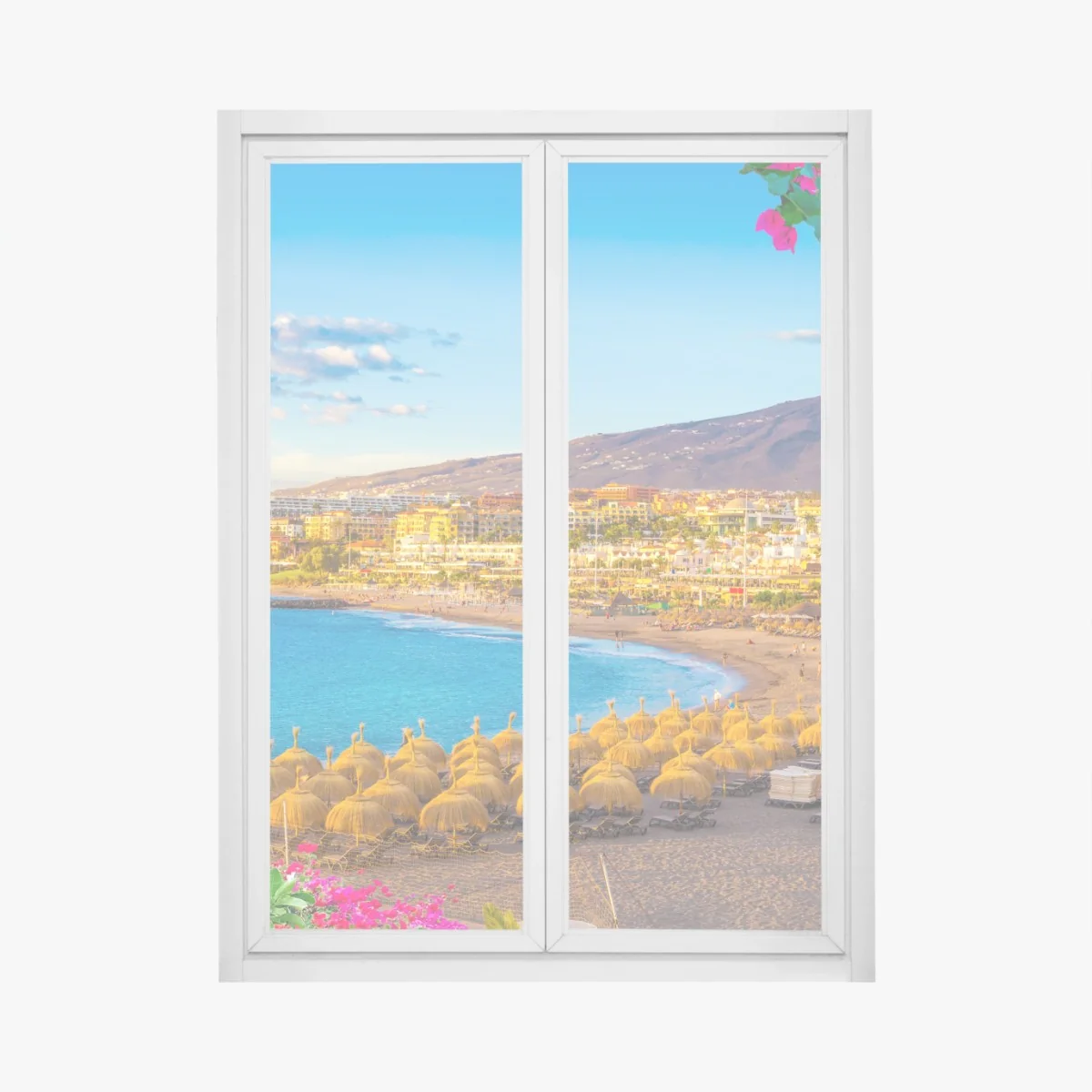 Window decal sunlit Torviscas beach panorama, Tenerife • Wallissimo® Window decal sunlit Torviscas beach panorama, Tenerife • Wallissimo®