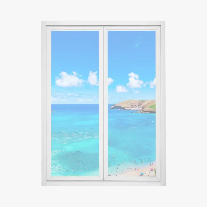 Window decal tropical turquoise bay panorama