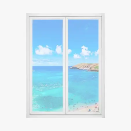 Window decal tropical turquoise bay panorama • Wallissimo®
