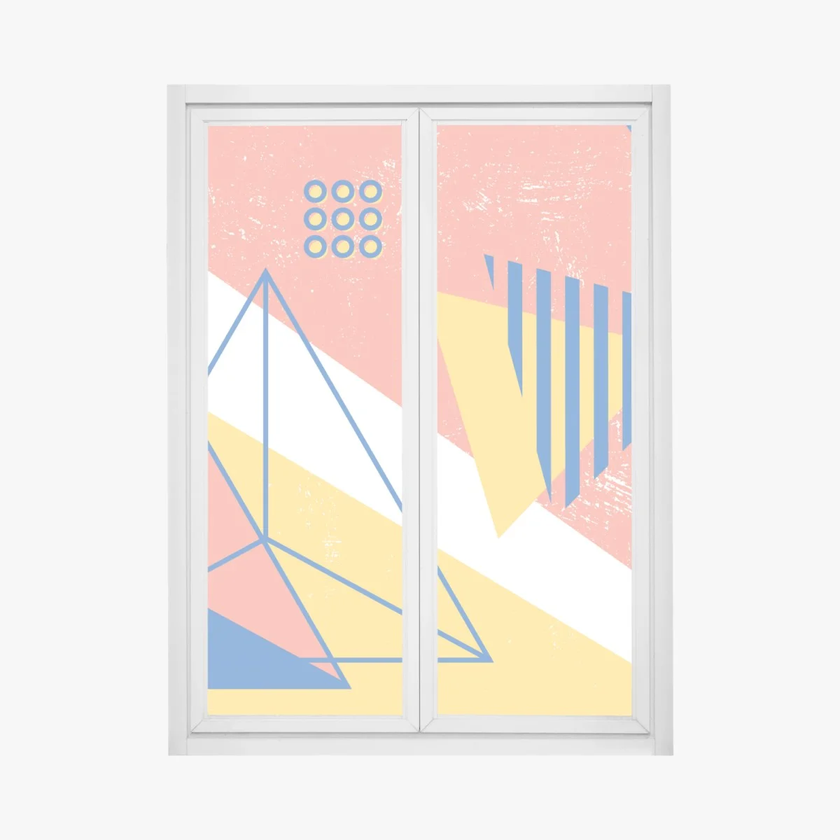 Window decal pastel geometric shapes composition ⁕ Wallissimo® Window decal pastel geometric shapes composition ⁕ Wallissimo®