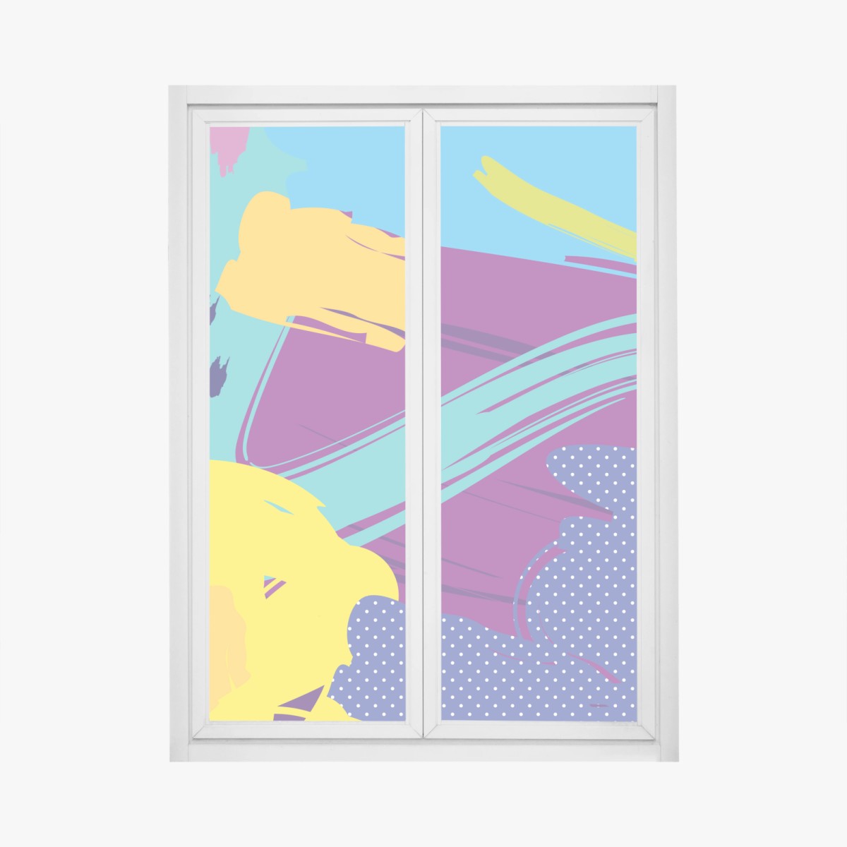 Window decal vibrant abstract pop-art composition • Wallissimo® Window decal vibrant abstract pop-art composition • Wallissimo®