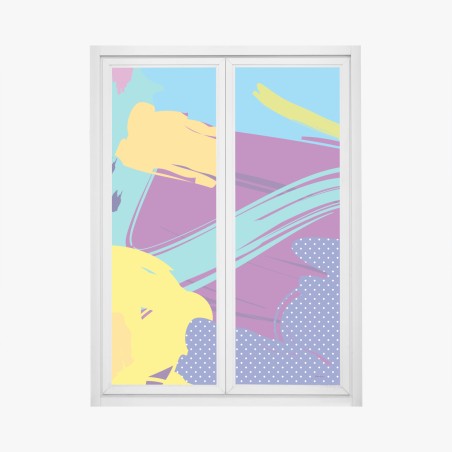 Window decal vibrant abstract pop-art composition • Wallissimo®
